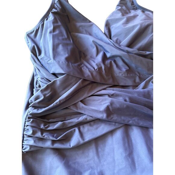 Lands End Blue One piece Swimsuit Criss Cross Tank Size 18L - Picture 6 of 6